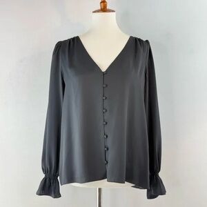 LOFT Elegant Black V-Neck Women's Top; Small